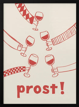 Prost! Wine Party with Friends - Rio Soléy Framed Art | Home or Office Art