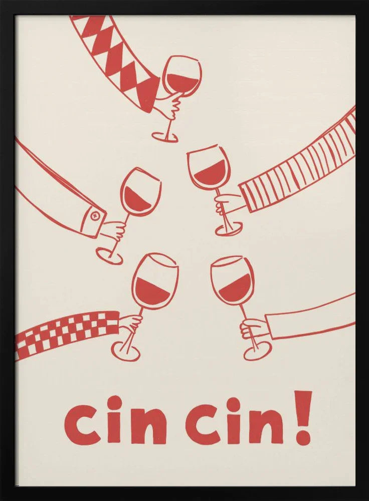 Cin cin! Wine Party with Friends - Rio Soléy Framed Art | Home or Office Art