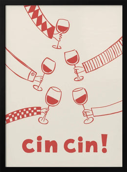 Cin cin! Wine Party with Friends - Rio Soléy Framed Art | Home or Office Art