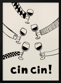 Cin cin! Wine Party with Friends - Rio Soléy Framed Art | Home or Office Art