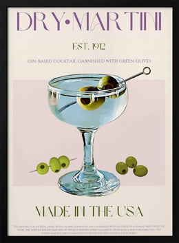 Classic Martini Charm - Nazma Khokhar Framed Art | Home or Office Art
