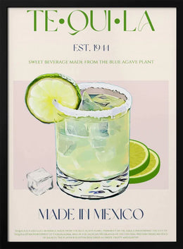 Tequila Drink With Lime And Ice - Nazma Khokhar Framed Art | Home or Office Art