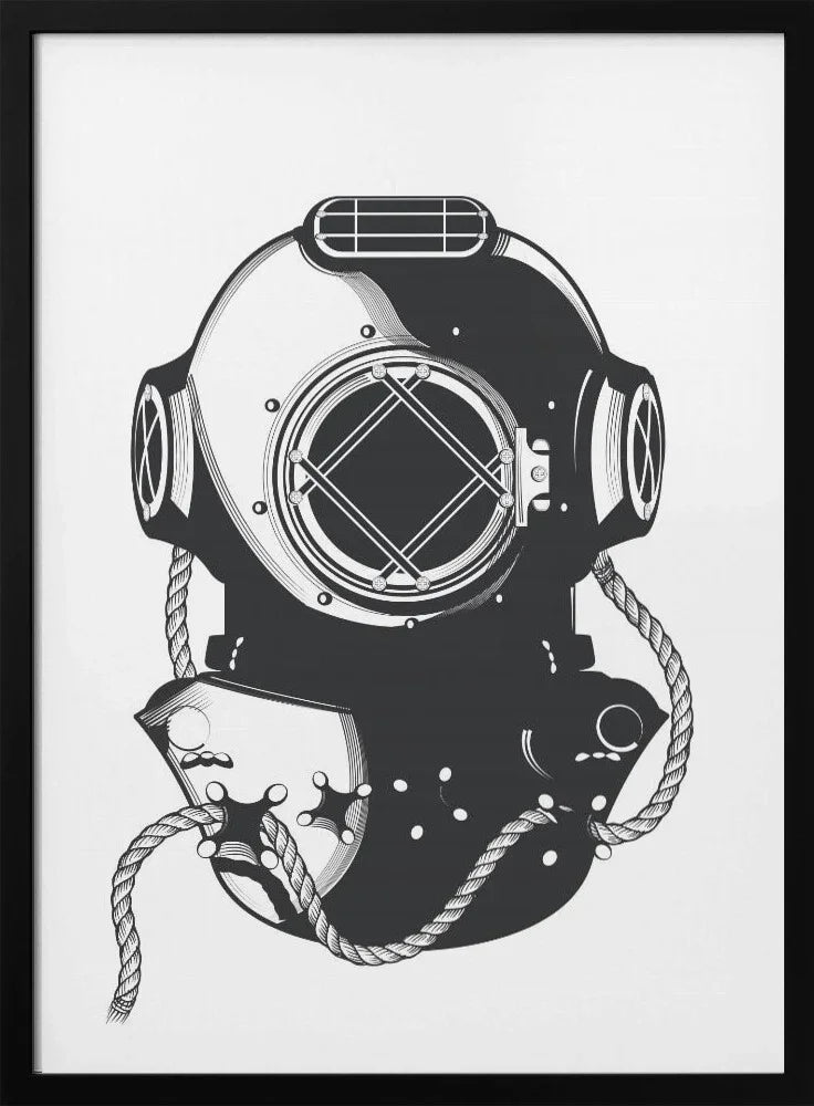 Vintage Diver - Nicholas Framed Art | Home or Office Art