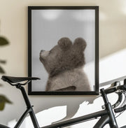 Peekaboo Baby Bear Back Framed Art Lola Peacock | Home or Office Art