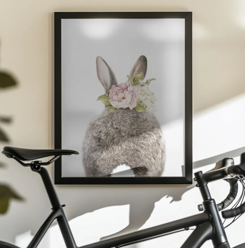 Floral Bunny Back Framed Art Lola Peacock | Home or Office Art