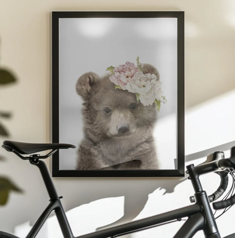 Floral Baby Bear Framed Art Lola Peacock | Home or Office Art