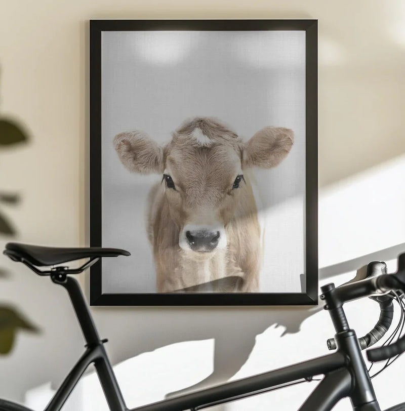 Peekaboo Baby Cow Framed Art Lola Peacock | Home or Office Art