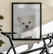 Peekaboo Baby Polar Bear Framed Art Lola Peacock | Home or Office Art