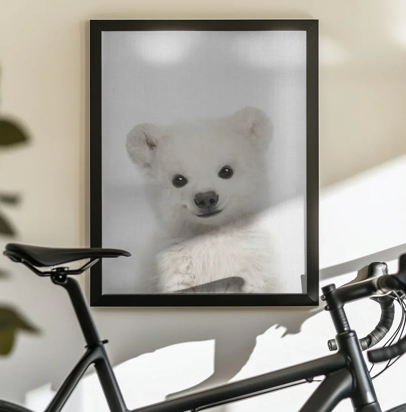 Peekaboo Baby Polar Bear Framed Art Lola Peacock | Home or Office Art