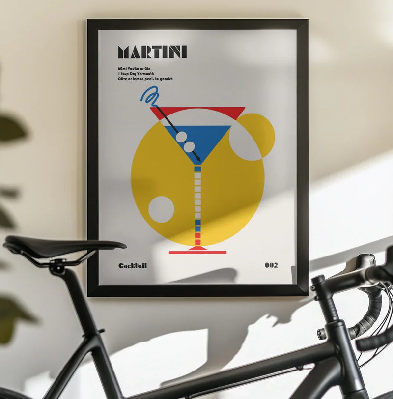 Martini Bauhaus Cocktail - Retrodrome Framed Art | Home or Office Art