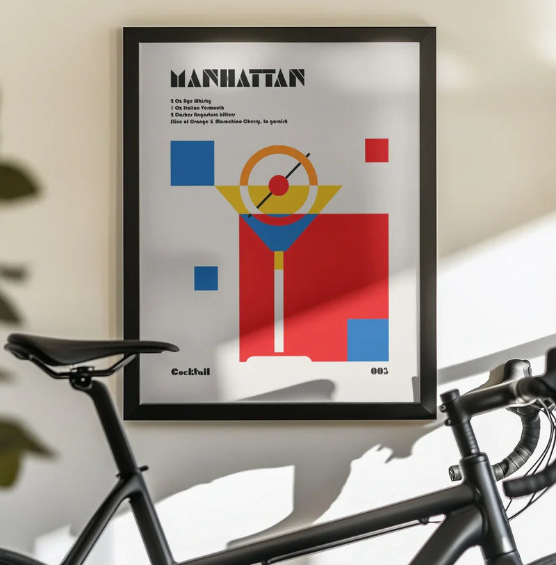 Manhattan Bauhaus Cocktail - Retrodrome Framed Art | Home or Office Art
