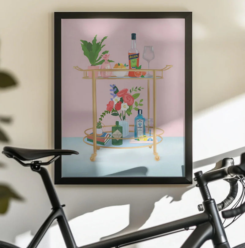 Bar Cart - Petra Lizde Framed Art | Home or Office Art