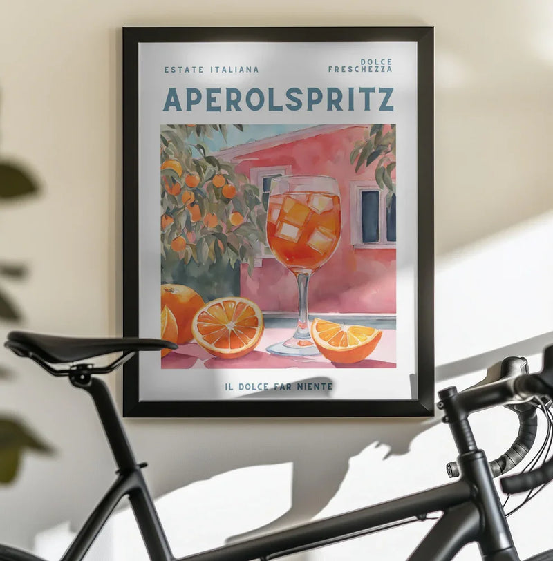 Aperol Spritz, Aquarell, Fresh - Ohkimiko Framed Art | Home or Office Art