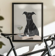 Classy Greyhound with Martini - Tara Royle Framed Art | Home or Office Art