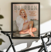 Babes of Bourbon Vol 7 Sexy Vintage Whiskey Pinup Girl - The Whiskey Ginger Framed Art | Home or Office Art