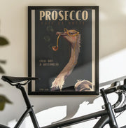 Art Deco Prosecco Wall Art Of An Ostrich - The Whiskey Ginger Framed Art | Home or Office Art