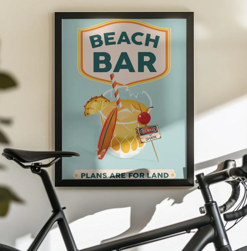 Beach Bar Summer Tropical Cocktail Bar Art - The Whiskey Ginger Framed Art | Home or Office Art