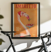 Amaretto Flamingo Art Deco Italian Cafe Travel Art - The Whiskey Ginger Framed Art | Home or Office Art