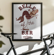 Belle Of The Bar Mermaid Pin Up Art - The Whiskey Ginger Framed Art | Home or Office Art