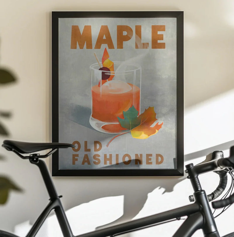 Maple Old Fashioned Cocktail - The Whiskey Ginger Framed Art | Home or Office Art