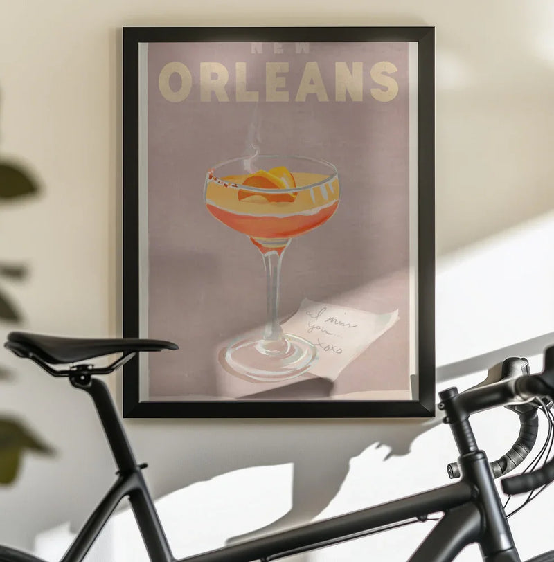 New Orleans Cocktail Travel Poster - The Whiskey Ginger Framed Art | Home or Office Art