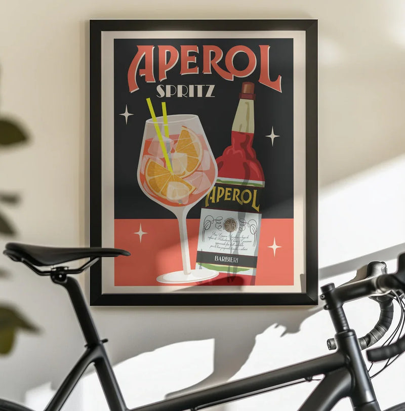 Aperol Spritz_Black - WallChart Art Studio Framed Art | Home or Office Art