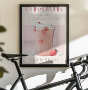 Pink Drink Print - Nazma Khokhar Framed Art | Home or Office Art