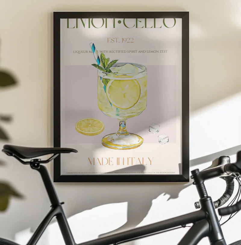 Illustration Of A Limoncello Drink - Nazma Khokhar Framed Art | Home or Office Art