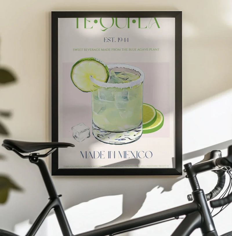 Tequila Drink With Lime And Ice - Nazma Khokhar Framed Art | Home or Office Art