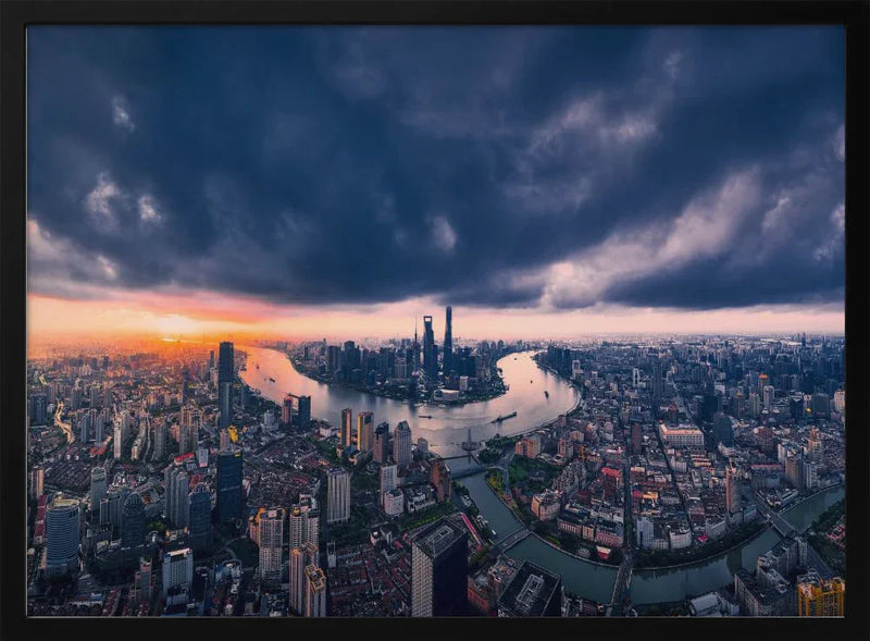Shanghai in the cloud - Vview Chen Framed Art | Home or Office Art