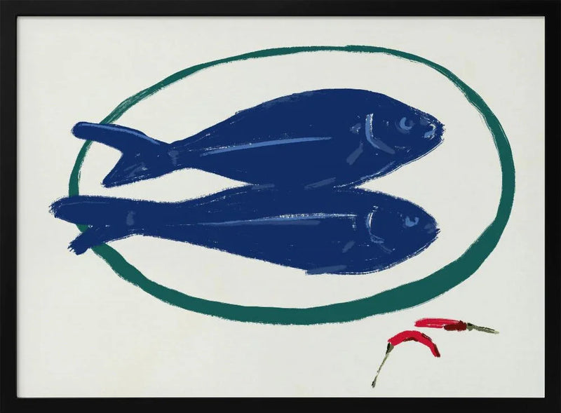 Blue Fish and Spice - Little Dean Framed Art | Home or Office Art