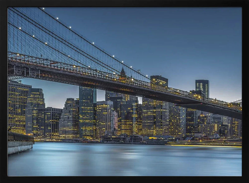 New York - Blue Hour over Manhattan - Michael Jurek Framed Art | Home or Office Art