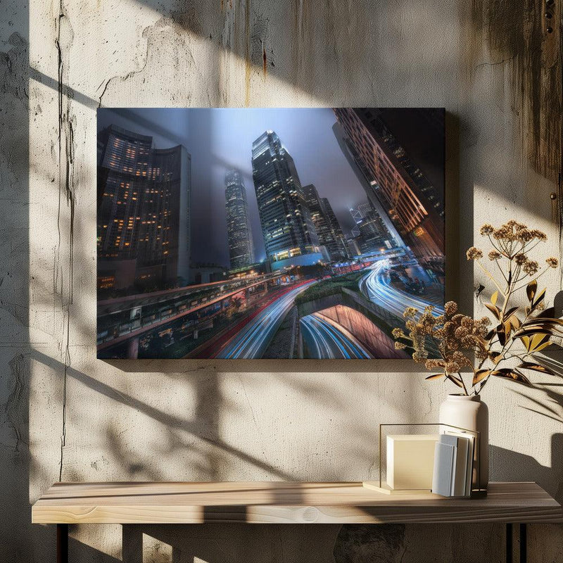 Hong Kong City Lights - Jesús M. García Framed Art | Home or Office Art