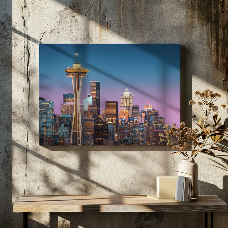 Pink Seattle. Framed Art Juan Pablo de Miguel | Home or Office Art