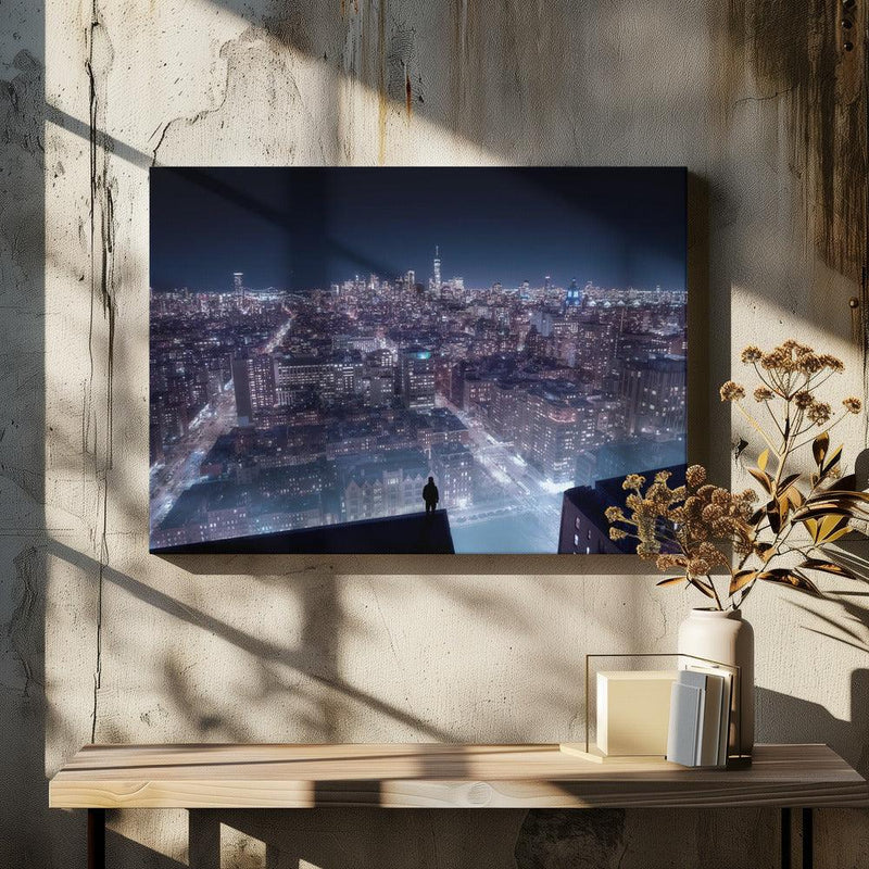 Cyber punk Newyork Framed Art Qijia Li | Home or Office Art