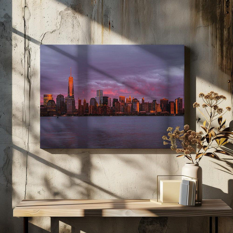 New York City Sunset Framed Art Bing Yu | Home or Office Art