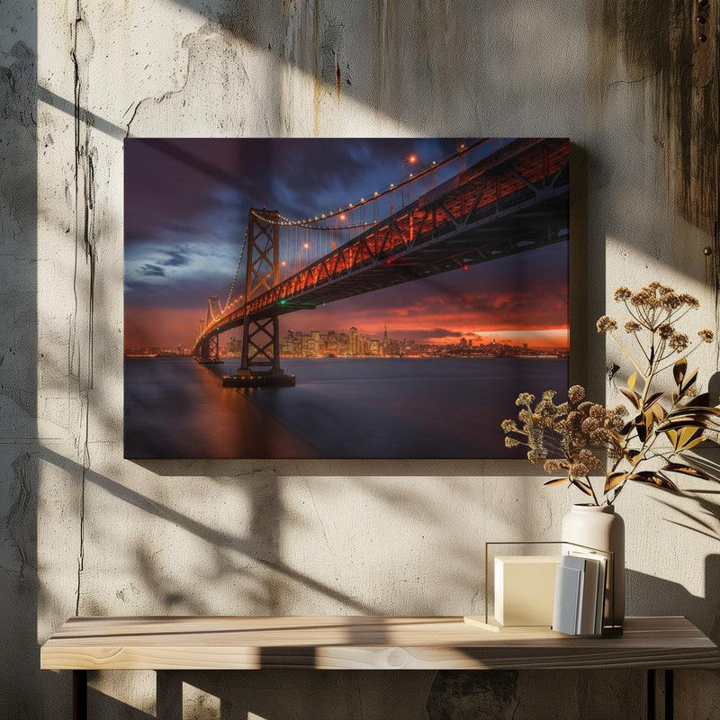 Bay Bridge at Night - Toby Harriman Framed Art | Home or Office Art