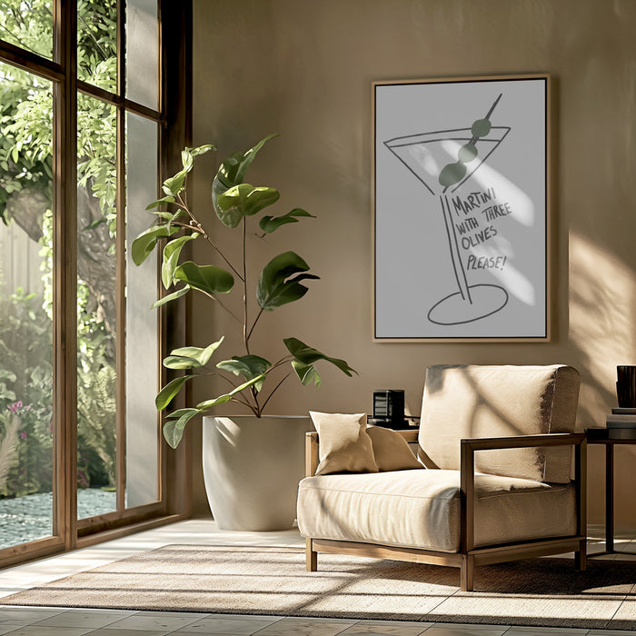 Martini Three Olives Framed Art Modern Wall Decor
