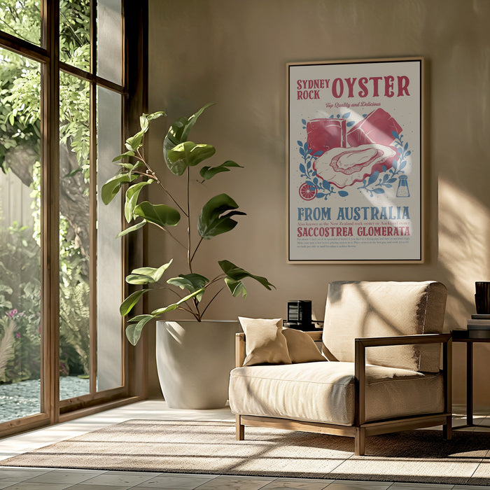 Oyster kitchen decor Framed Art Modern Wall Decor