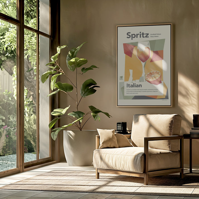 Aperol spritz print Framed Art Modern Wall Decor