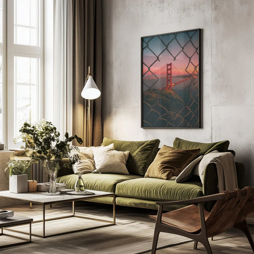 Golden Gate Caged Framed Art David George | Home or Office Art