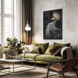 Crowned crane's portrait Framed Art Eiji Itoyama | Home or Office Art