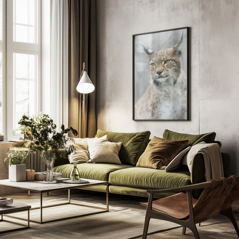 Lynx portrait in the fog Framed Art Santiago Pascual Buye | Home or Office Art