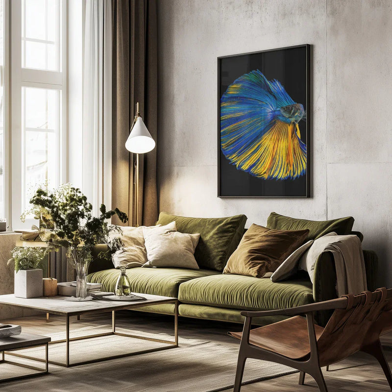 Yellow &amp; Blue Framed Art Andi Halil | Home or Office Art