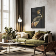 Grey Crowned Crane Framed Art Jealousy | Home or Office Art