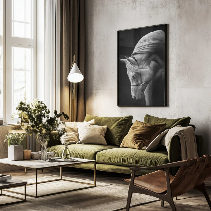 white stallion Framed Art Ulrike Leinemann | Home or Office Art