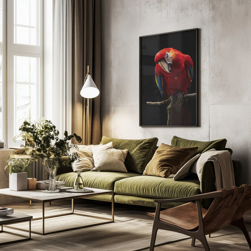 Portrait of Scarlet Macaw Framed Art Andi Halil | Home or Office Art