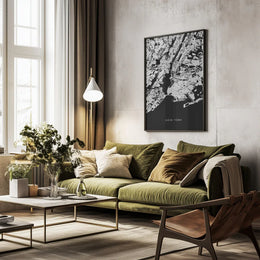 map_new york_002_black Framed Art Pictufy Studio II | Home or Office Art