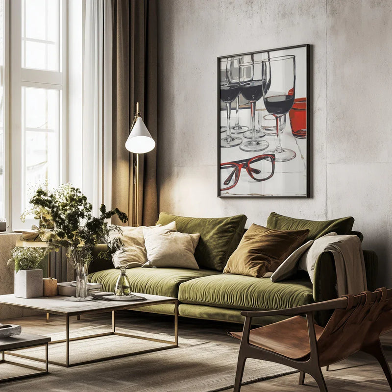 Still Life With Red Glasses - Treechild Framed Art | Home or Office Art