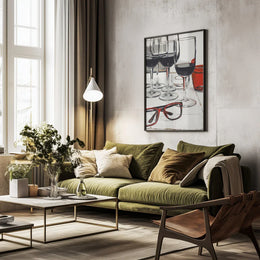 Still Life With Red Glasses - Treechild Framed Art | Home or Office Art